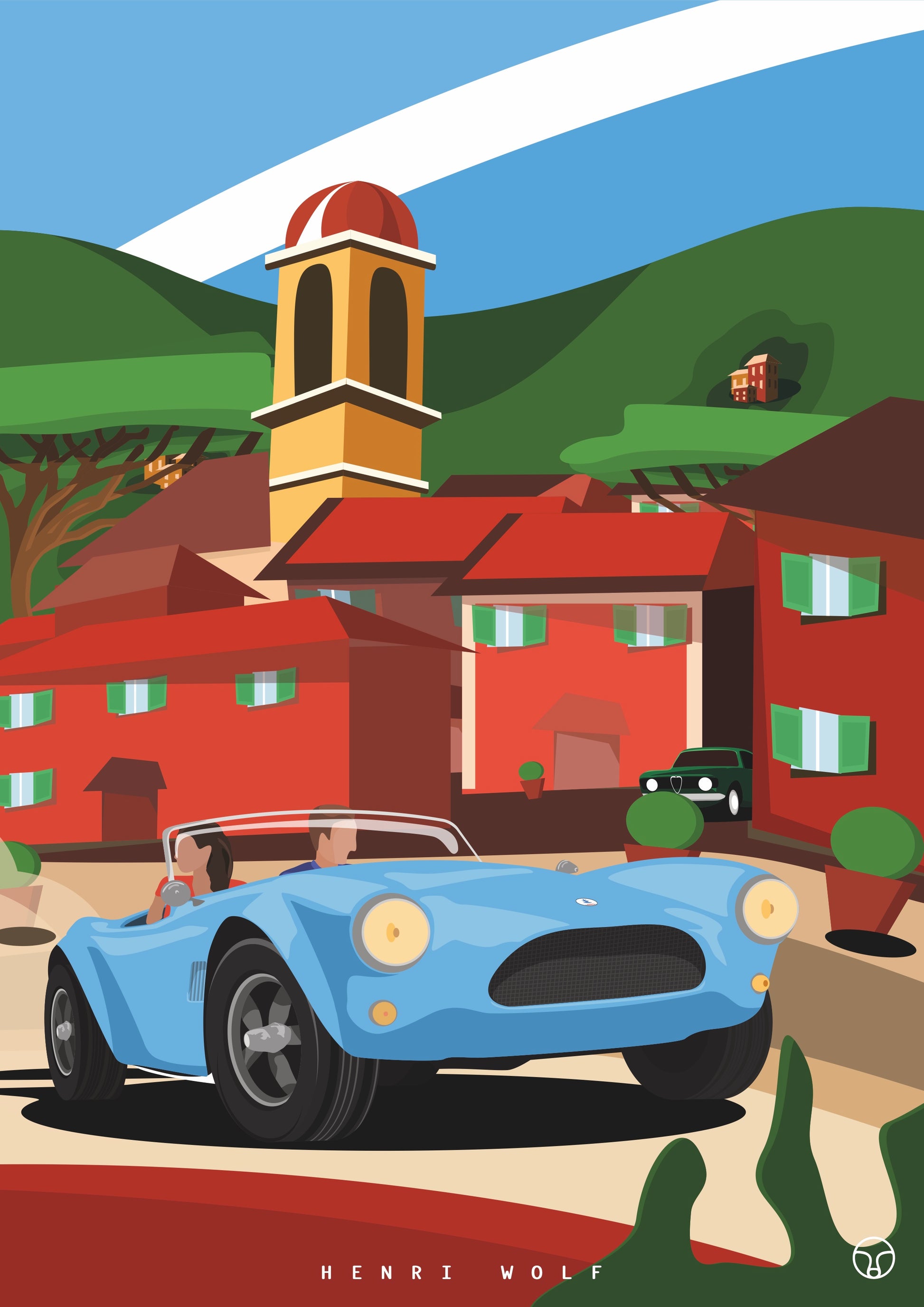 AC Cobra Villefranche - French Riviera Car Art Print