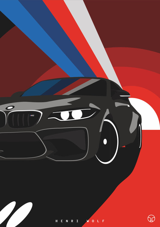 BMW M2 Bavarian Pulse - Modern Car Art Print
