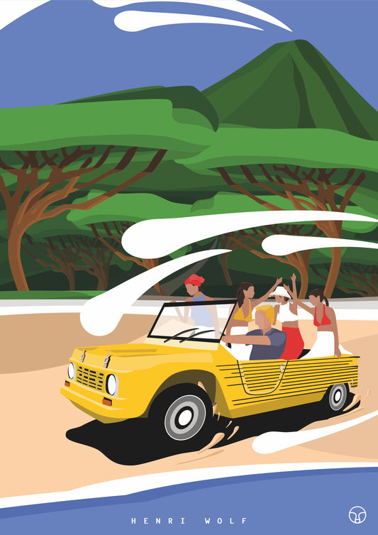 Citroen Mehari Volcanic Breeze - Vintage Car Art Print