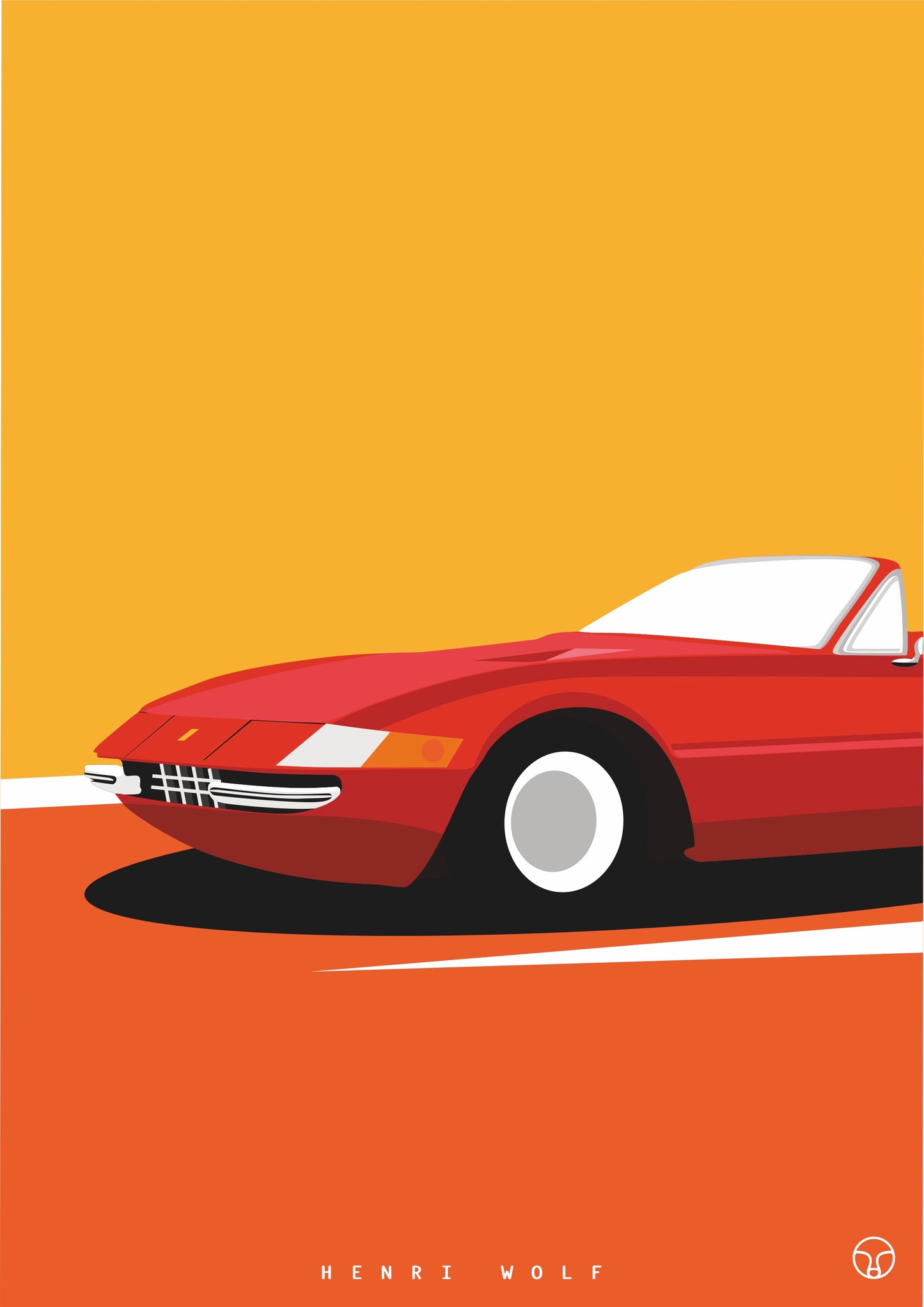 Ferrari Daytona Rosso Corsa - Classic Car Art Print