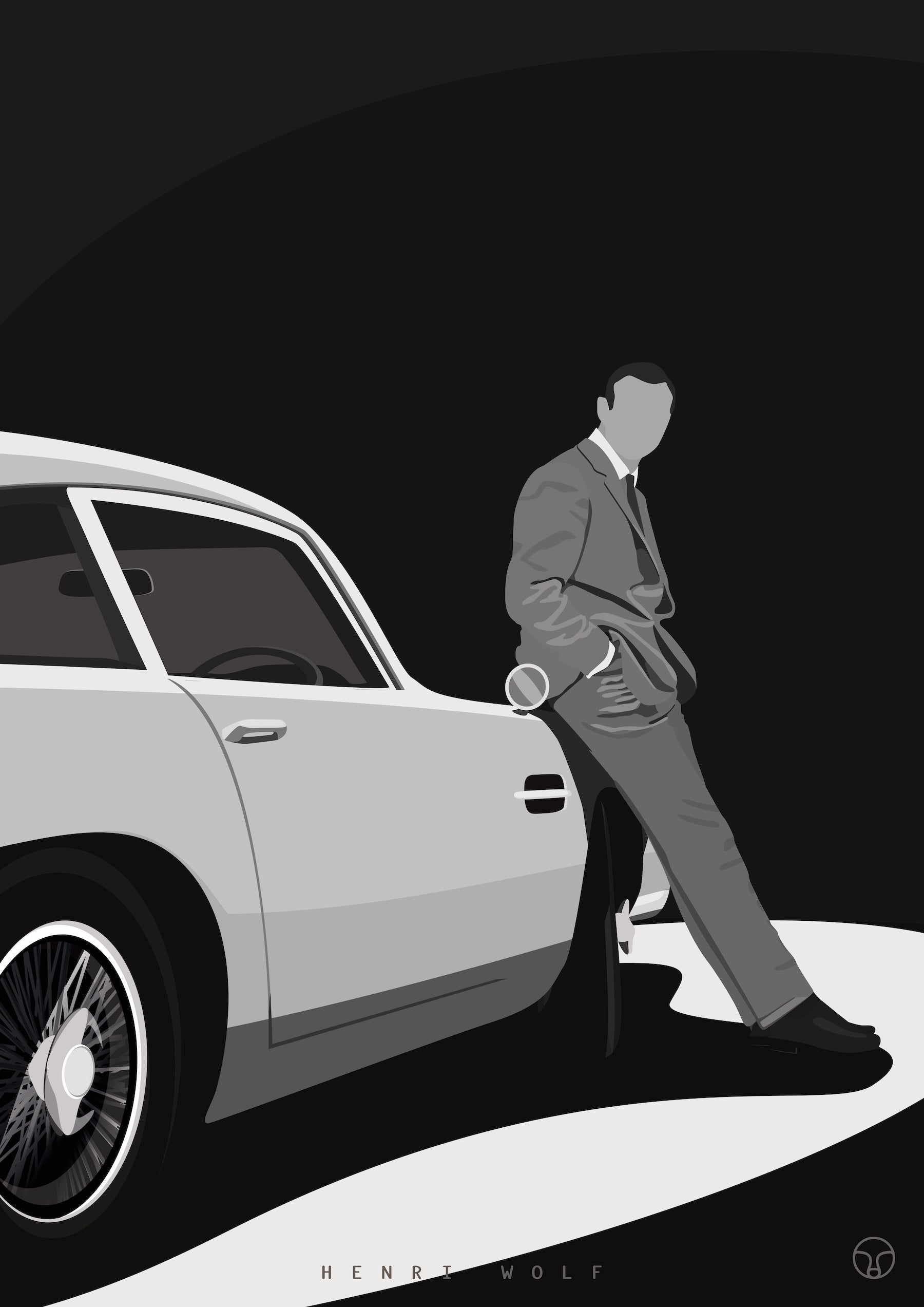Aston Martin - James Bond Limited Edition Print by Henri Wolf
