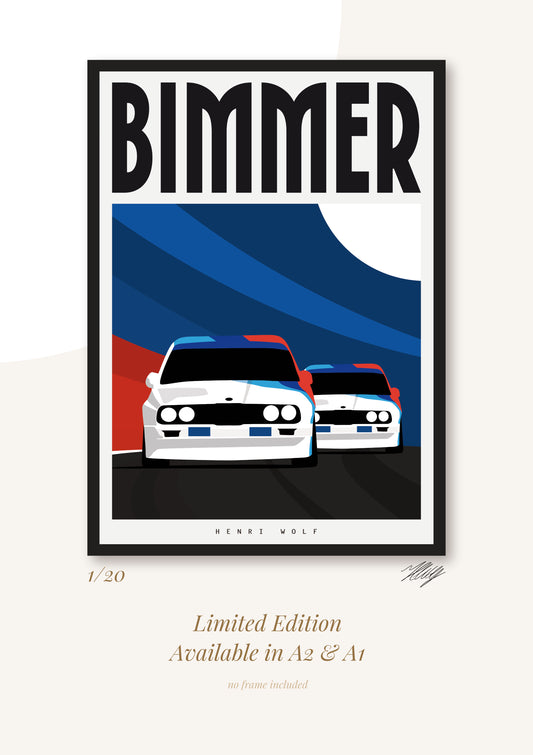 Bimmer - BMW E30 Art Print Mockup - Henri Wolf Design