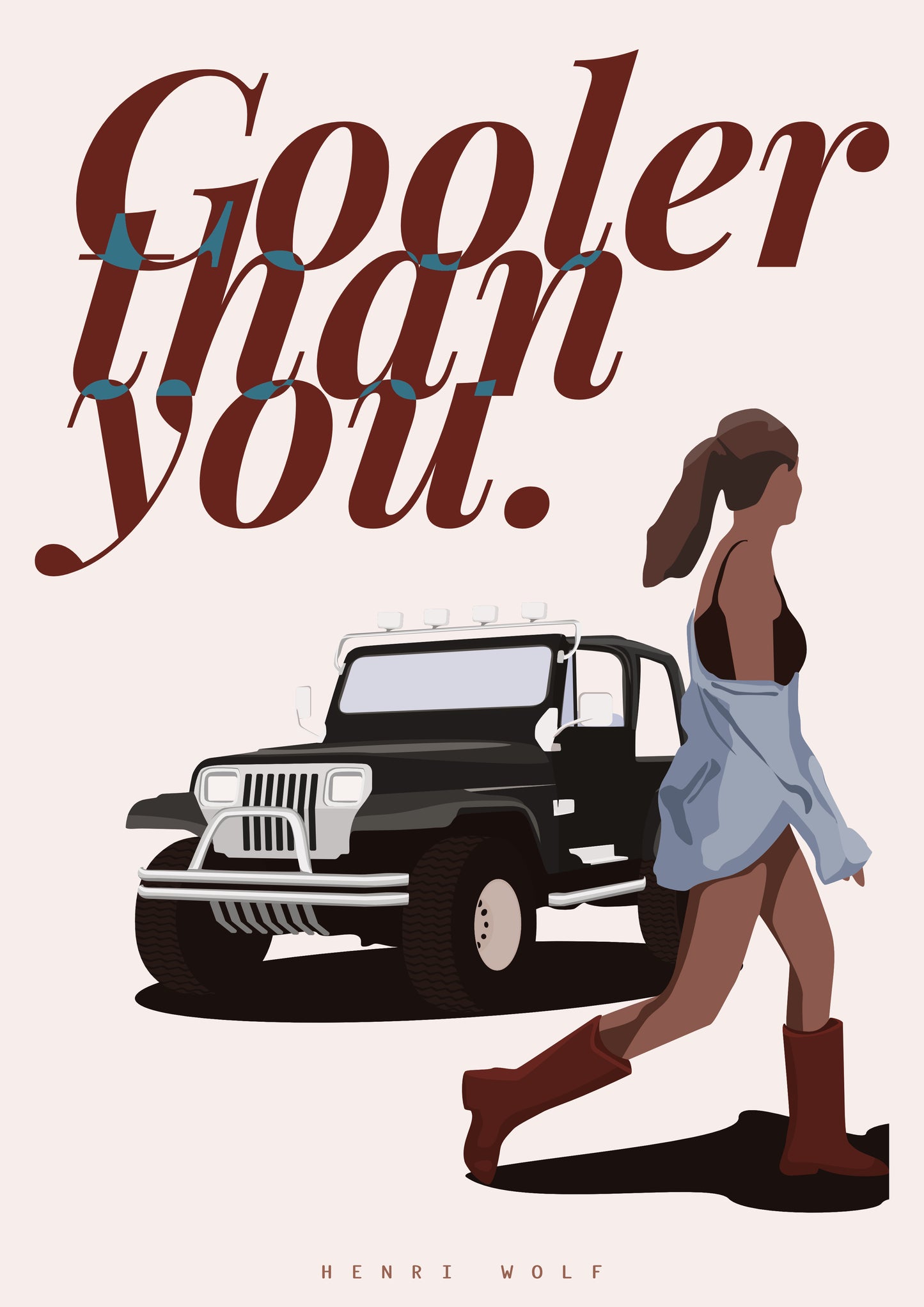 Cooler Than You - Jeep Wrangler YJ Limited Edition Print by Henri Wolf