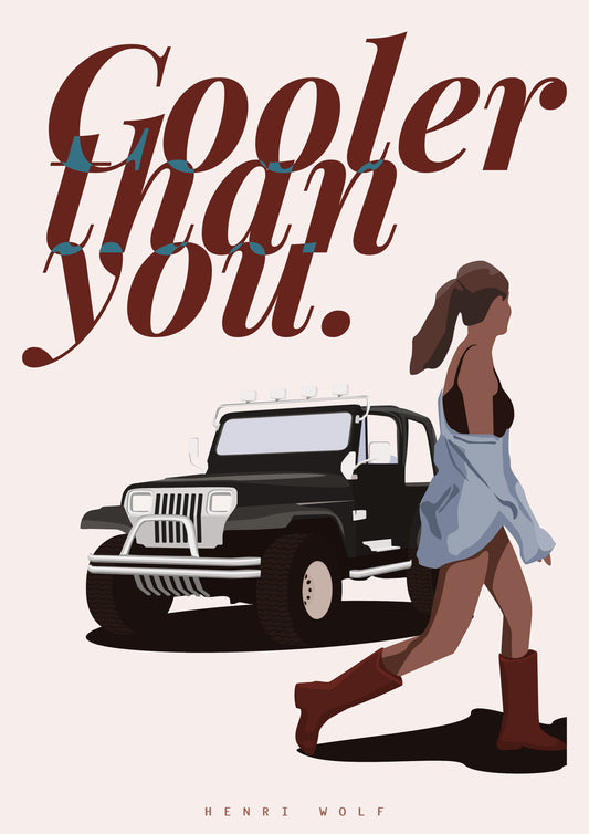 Cooler Than You - Jeep Wrangler YJ Limited Edition Print by Henri Wolf