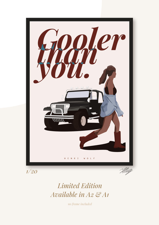 Cooler Than You - Jeep Wrangler Print Mockup - Henri Wolf Design