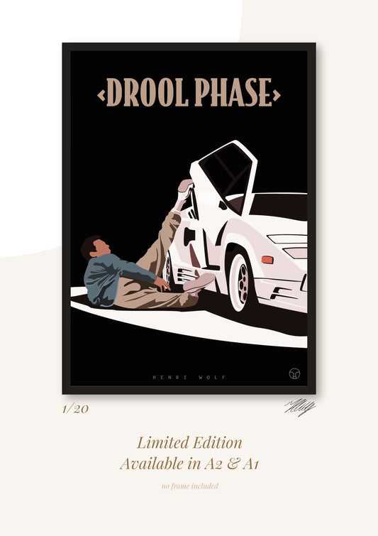 Drool Phase - Lamborghini Countach Art Print Mockup - Henri Wolf Design