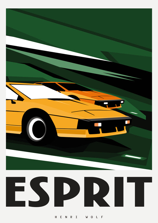 Esprit - Lotus Esprit Limited Edition Print by Henri Wolf