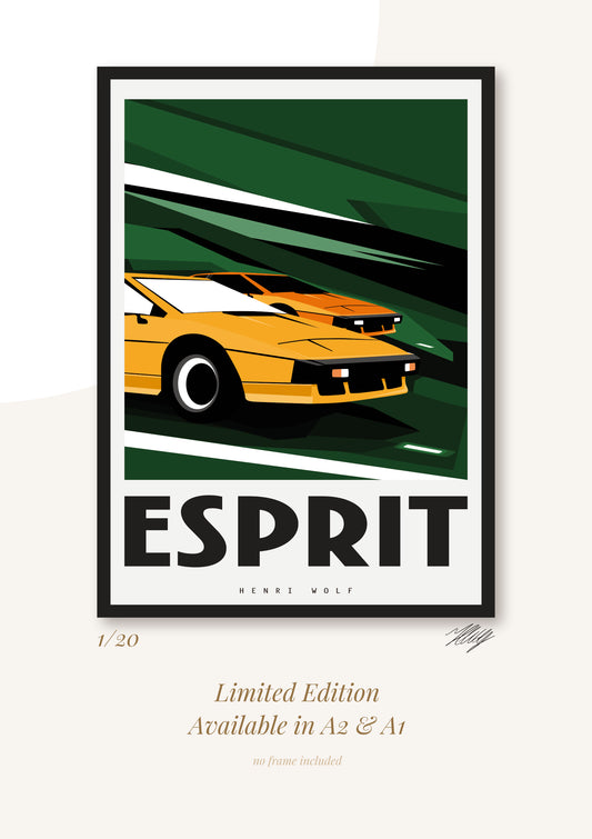 Esprit - Lotus Esprit Art Print Mockup - Henri Wolf Design
