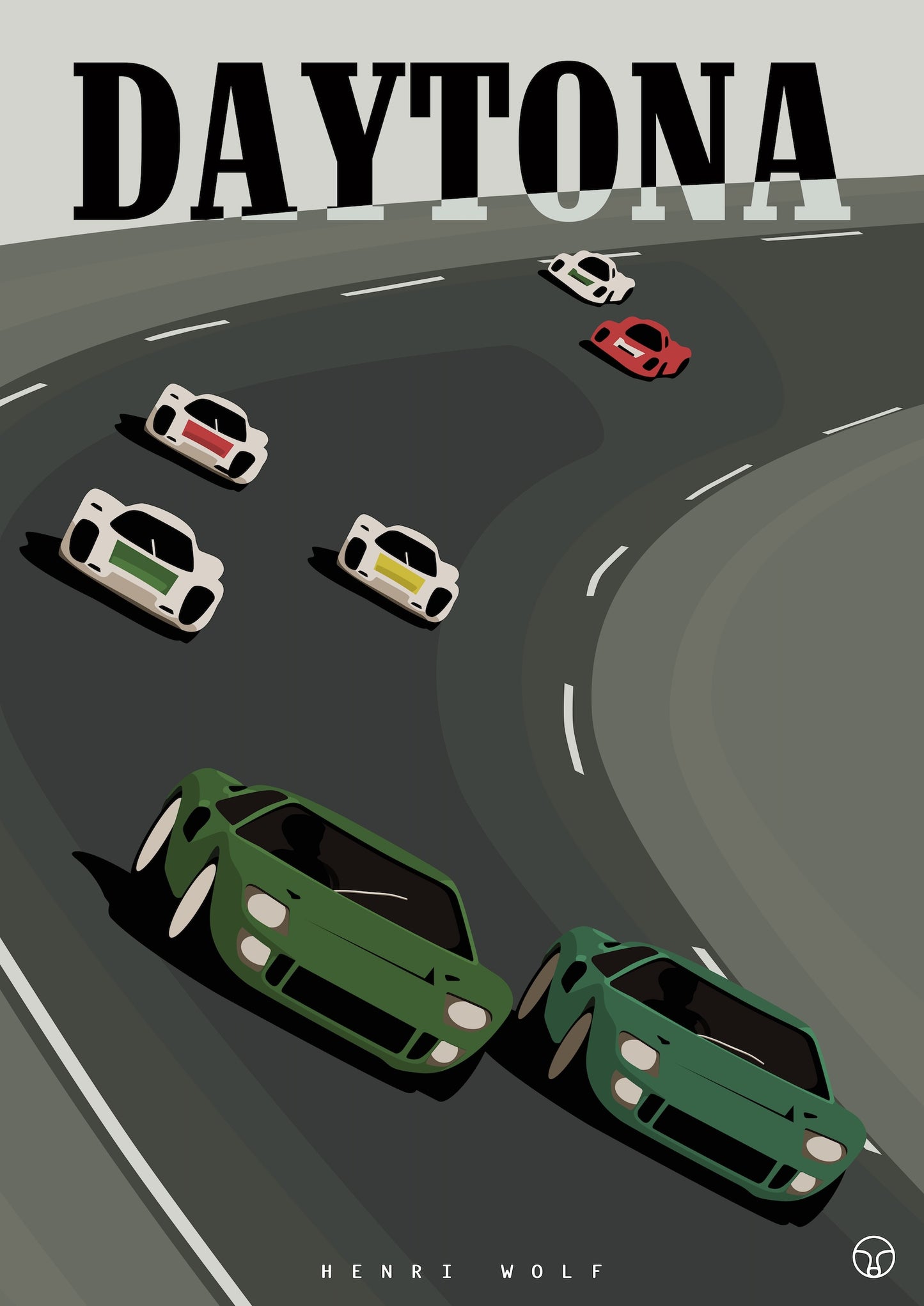 GT40 Daytona - Ford GT40 Limited Edition Print by Henri Wolf