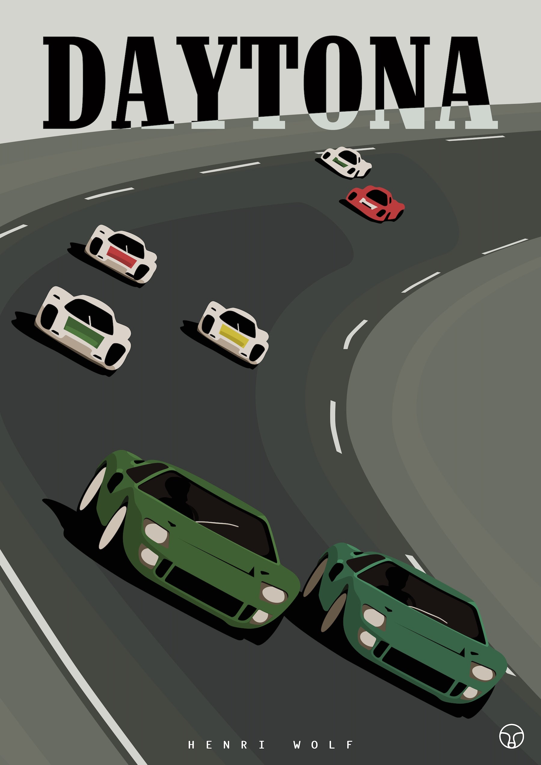 GT40 Daytona - Ford GT40 Limited Edition Print by Henri Wolf
