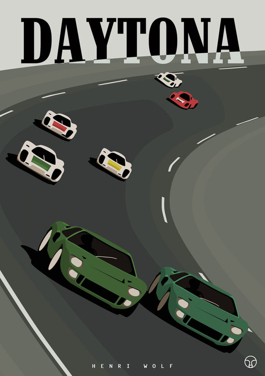 GT40 Daytona - Ford GT40 Limited Edition Print by Henri Wolf
