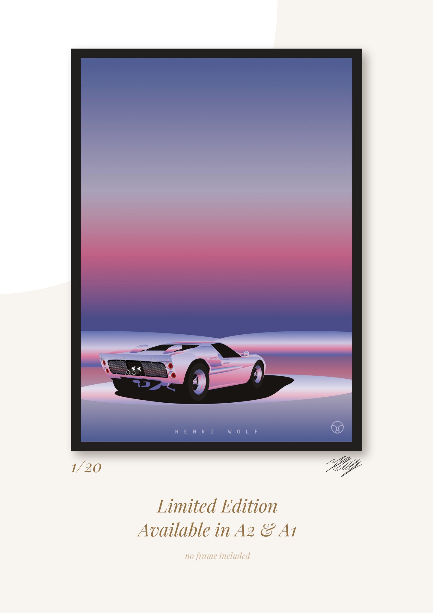 GT40 Groove - Ford GT40 Art Print Mockup - Henri Wolf Design