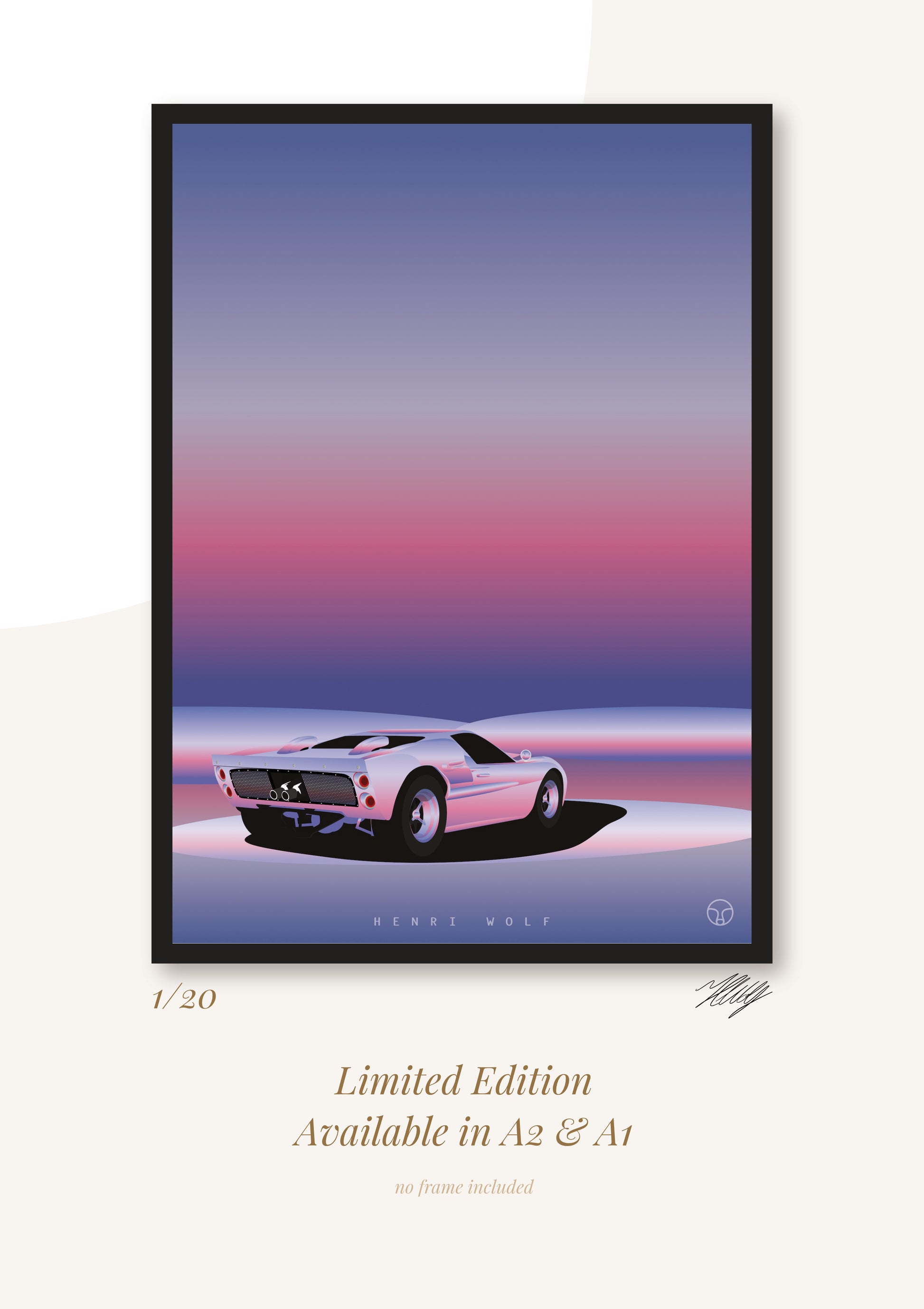 GT40 Groove - Ford GT40 Art Print Mockup - Henri Wolf Design