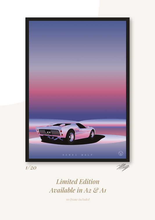 GT40 Groove - Ford GT40 Art Print Mockup - Henri Wolf Design