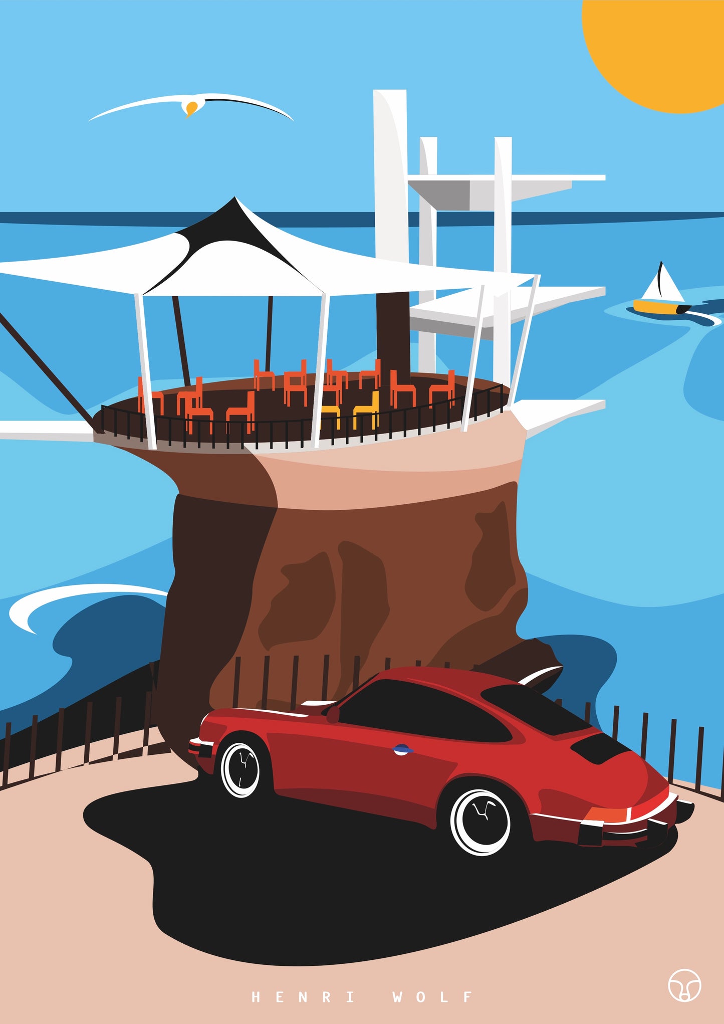 Le Plongeoir French Riviera - Mediterranean Art Print