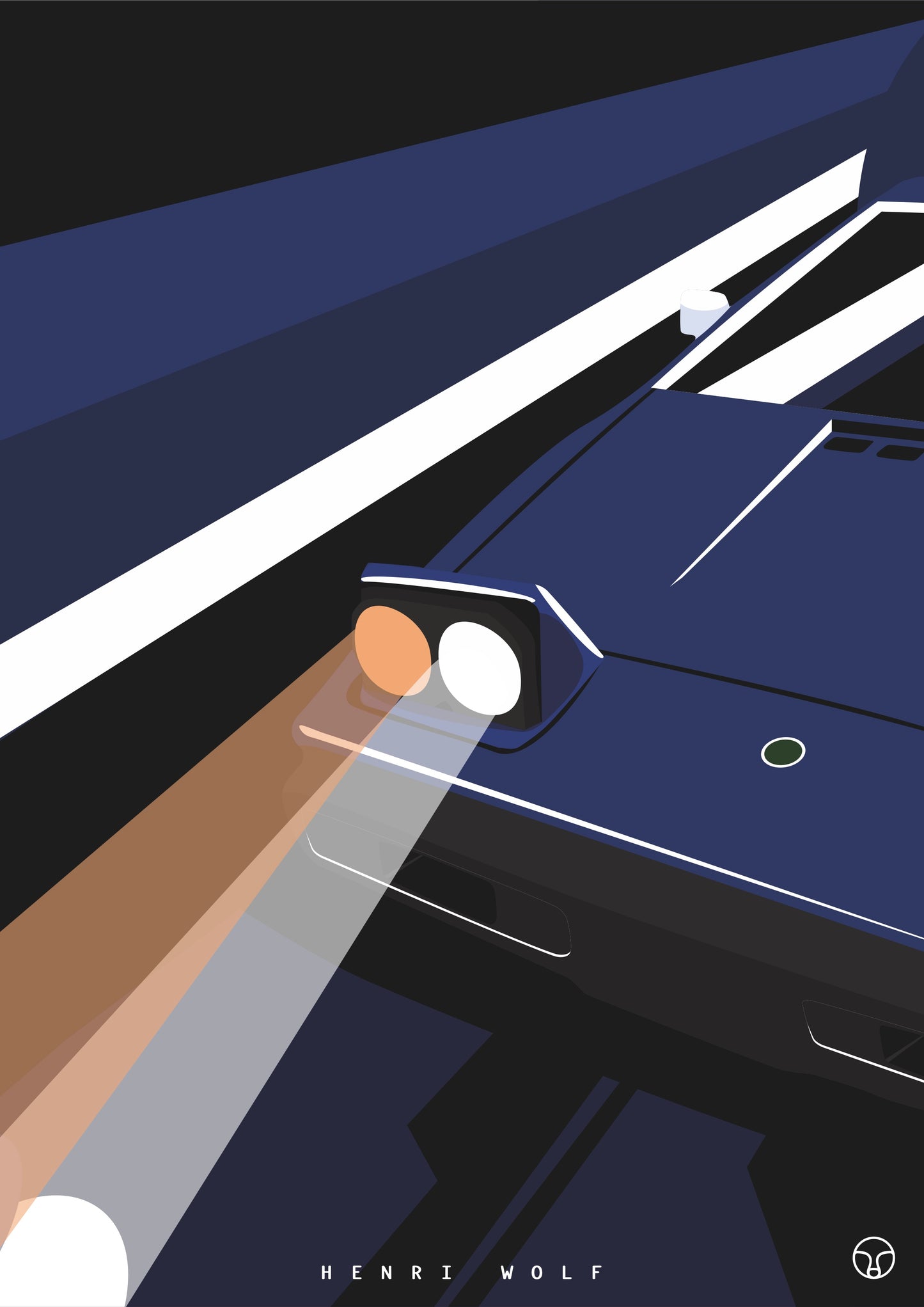 Lotus Esprit Midnight Lines - Automotive Art Print