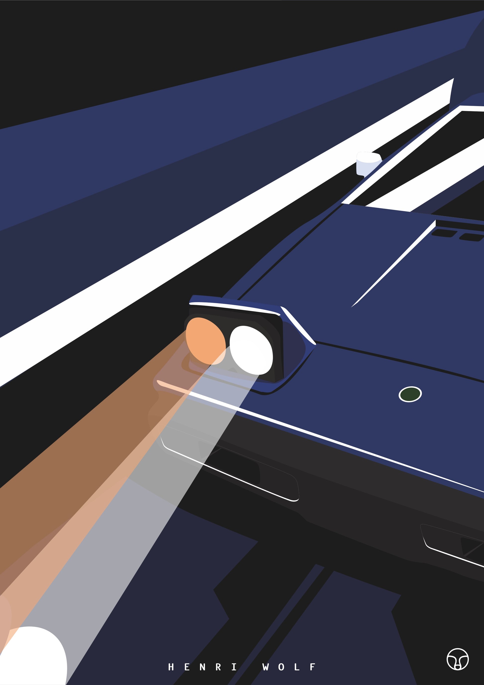 Lotus Esprit Midnight Lines - Automotive Art Print