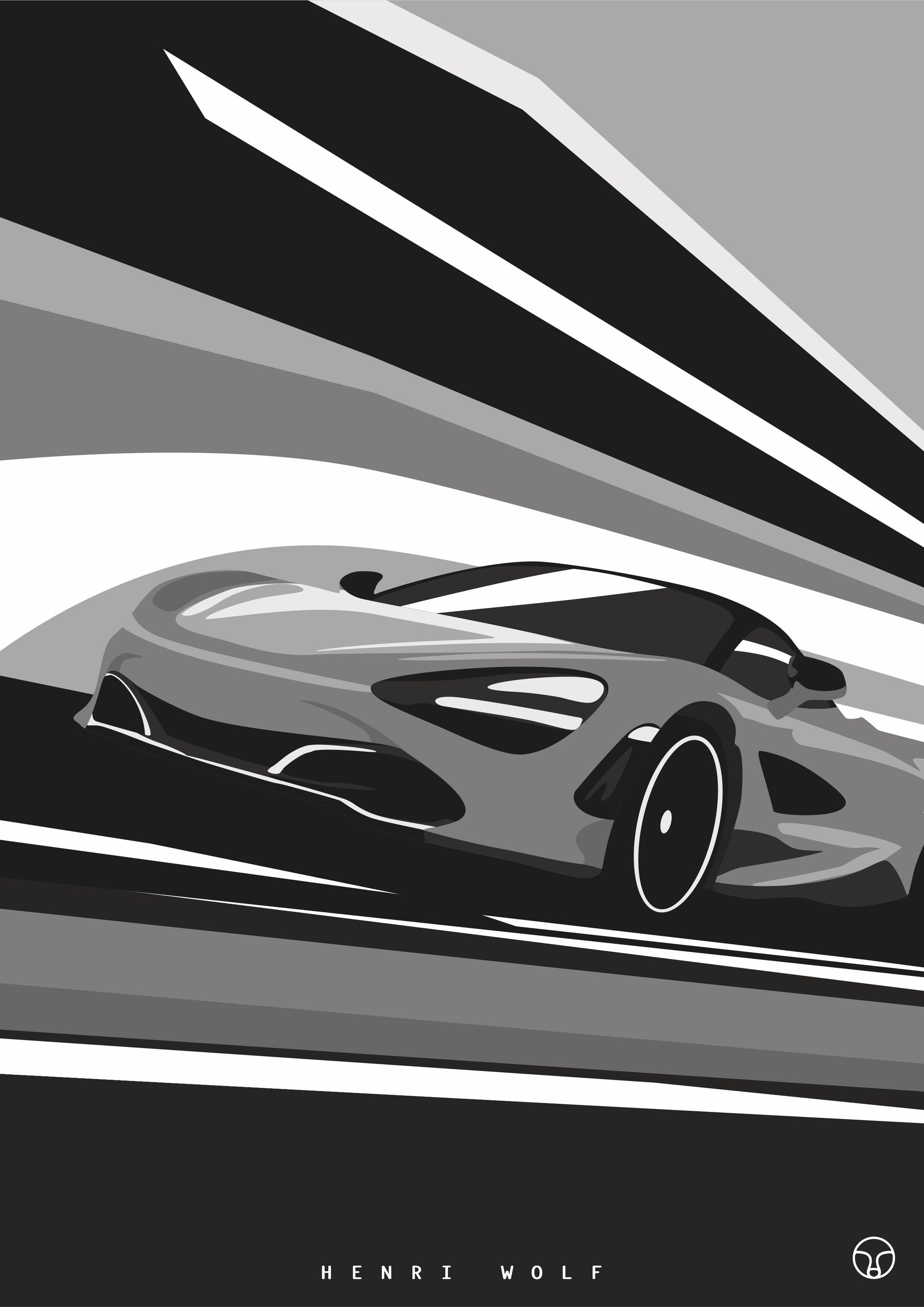 McLaren Monochrome Force II - Supercar Art Print