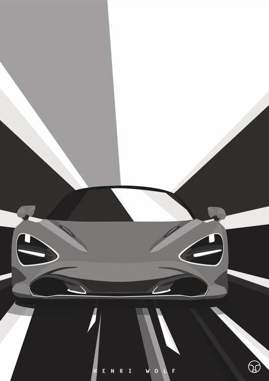 McLaren Monochrome Force I - Supercar Art Print