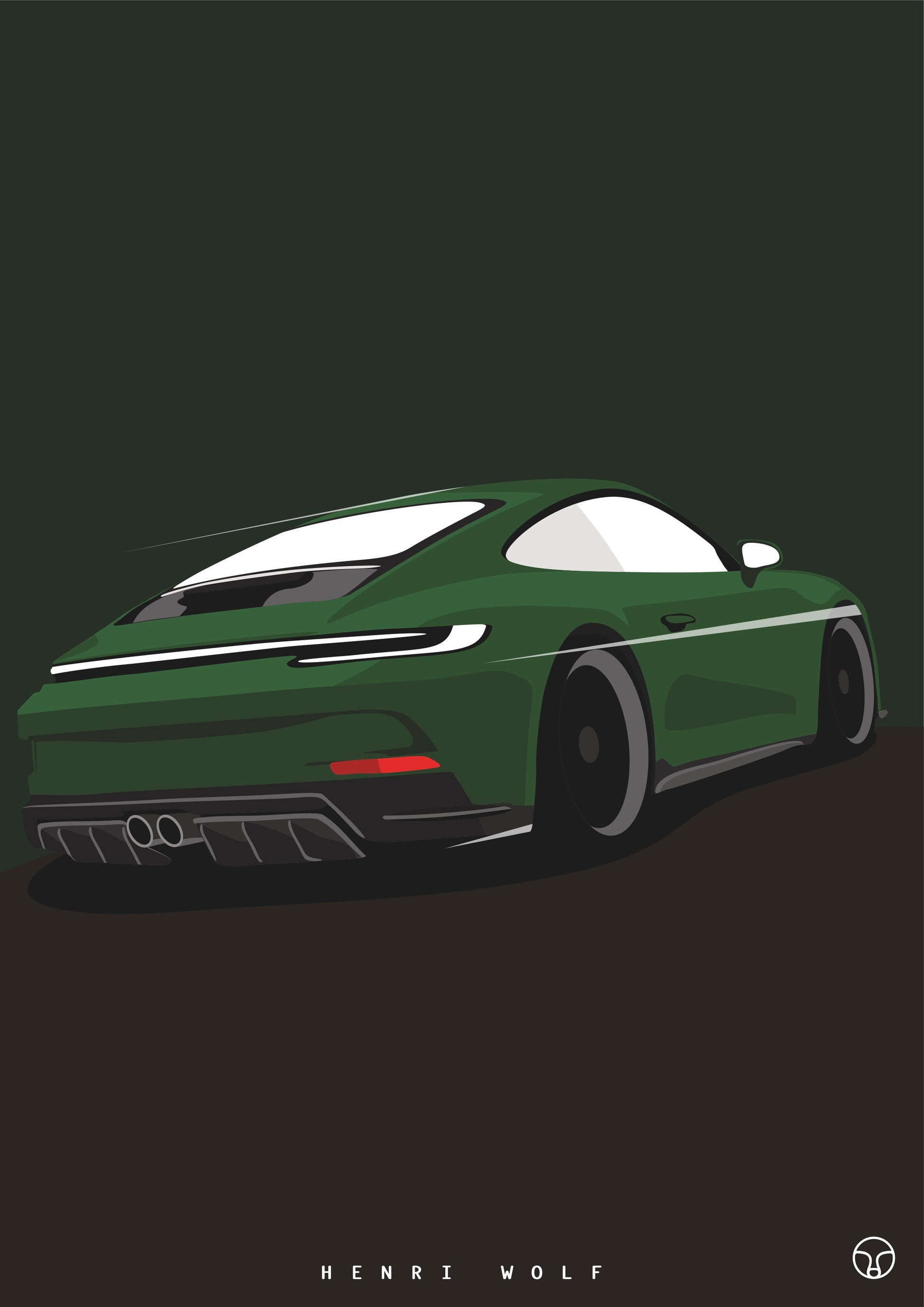 Precision in Green - Porsche 992 GT3 Touring Art Print